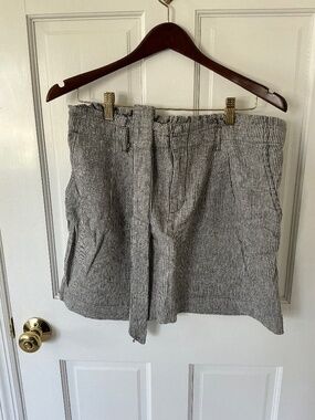 Lucky Brand slate and white striped mini skirt with tie belt